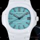 Super clone AET Patek Philippe Nautilus 5711 white Ceramic baby blue face 9015 watch (3)_th.jpg